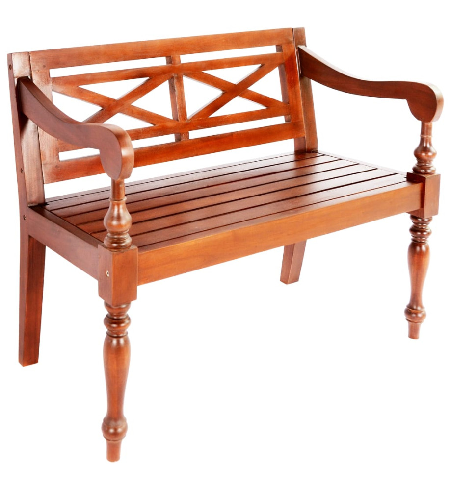 Banc Batavia 98 cm Bois d'acajou massif Marron foncé