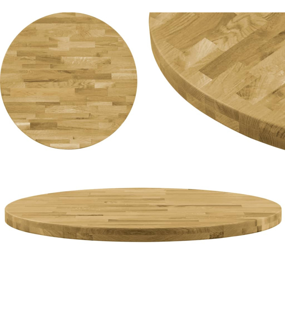 Dessus de table Bois de chêne massif Rond 44 mm 900 mm