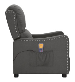 Fauteuil de massage inclinable Gris foncé Tissu