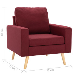 Fauteuil Rouge bordeaux Tissu