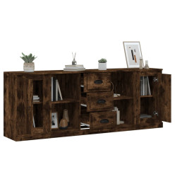 Buffets 3 pcs Chêne fumé Bois d'ingénierie