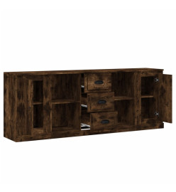 Buffets 3 pcs Chêne fumé Bois d'ingénierie