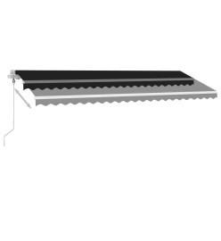 Auvent automatique capteur de vent et LED 500x350 cm Anthracite