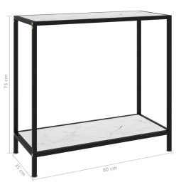 Table console Blanc 80x35x75 cm Verre trempé