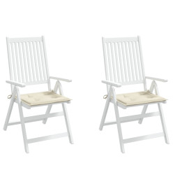 Coussins de chaise de jardin 2 pcs crème 40x40x3cm tissu oxford