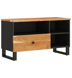 Meuble TV 80x33x46 cm bois d'acacia solide et bois d'ingénierie