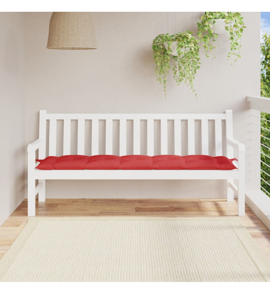 Coussin de banc de jardin rouge 180x50x7 cm tissu oxford