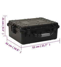 Valise de vol portable Noir 55x43x21 cm PP