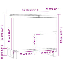 Armoire salle de bain chêne sonoma 65x33x60 cm