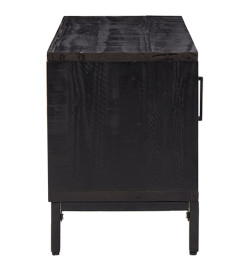 Meuble TV Noir 110x35x48 cm Bois de pin massif