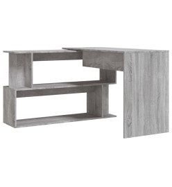 Bureau d'angle Sonoma gris 200x50x76 cm Bois d'ingénierie