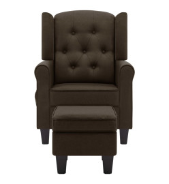 Fauteuil de massage avec repose-pied Marron Tissu