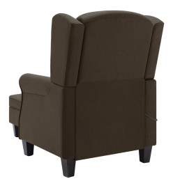 Fauteuil de massage avec repose-pied Marron Tissu