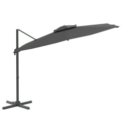 Parasol cantilever à double toit Anthracite 300x300 cm