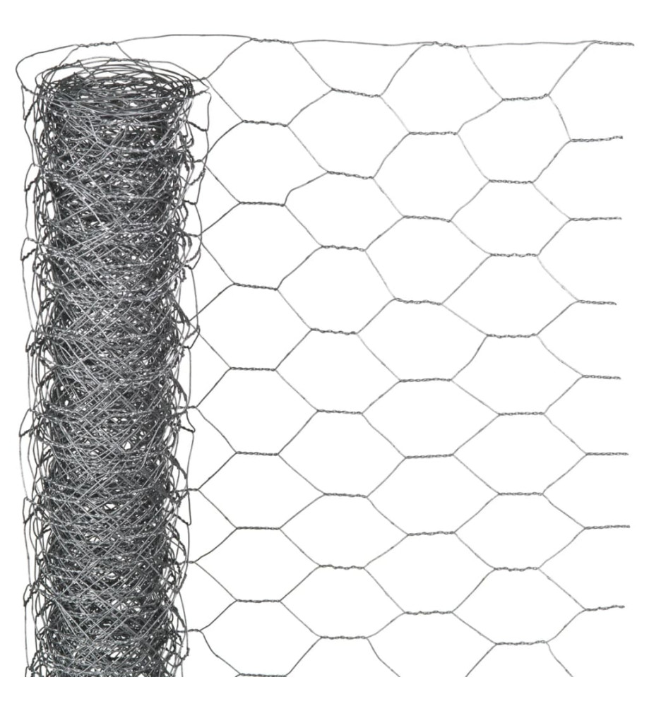 Nature Grillage métallique hexagonal 1 x 10 m 40 mm Acier galvanisé