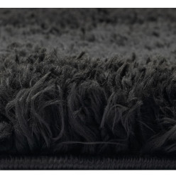 Tapis shaggy à poils hauts Noir 160x230 cm 50 mm