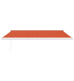 Auvent rétractable orange et marron 4x3 m tissu et aluminium