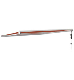 Auvent rétractable orange et marron 4x3 m tissu et aluminium