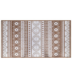 Tapis d'extérieur marron et blanc 80x150 cm design réversible