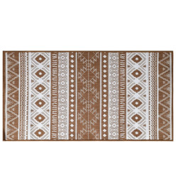 Tapis d'extérieur marron et blanc 80x150 cm design réversible