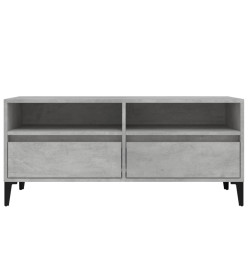 Meuble TV gris béton 100x34,5x44,5 cm bois d'ingénierie