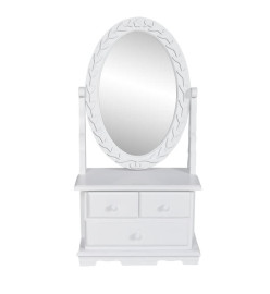 Coiffeuse avec miroir pivotant ovale MDF