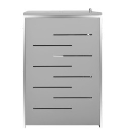 Abri pour trois poubelles 207x77,5x115 cm Inox