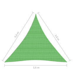 Voile d'ombrage 160 g/m² Vert clair 3,6x3,6x3,6 m PEHD