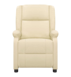 Fauteuil de massage crème cuir véritable