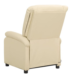 Fauteuil de massage crème cuir véritable