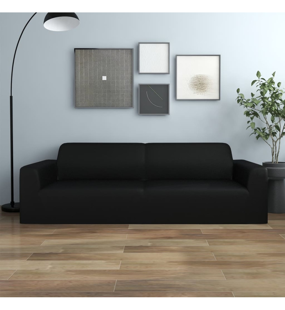 Housse extensible de canapé 2 places Crème Jersey de polyester Housse extensible de canapé 2 places Crème Jersey de polyester