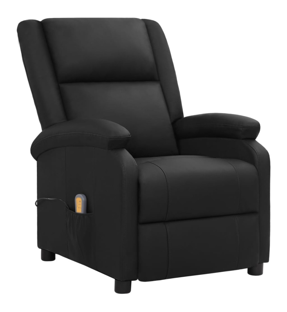 Fauteuil de massage noir cuir véritable