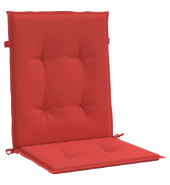 Coussins de chaise de jardin à dossier bas lot de 4 rouge