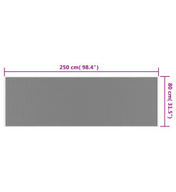 Tapis d'extérieur gris et blanc 80x250 cm design réversible