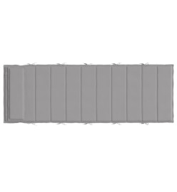 Coussin de chaise longue gris 180x60x3 cm tissu oxford