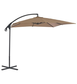 Parasol en porte-à-faux avec poteau en acier 250x250 cm Taupe