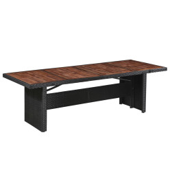 Table de jardin 240x90x74 cm Résine tressée et bois d'acacia