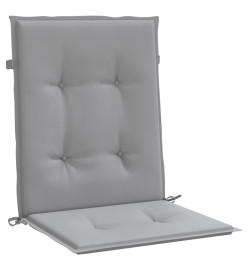 Coussins de chaise de jardin à dossier bas lot de 2 gris