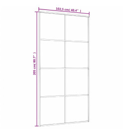 Porte coulissante Noir 102,5x205 cm Verre ESG et aluminium