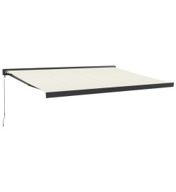 Auvent rétractable crème 4x3 m tissu et aluminium