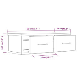 Armoire murale Sonoma gris 60x26x18,5 cm Bois d'ingénierie