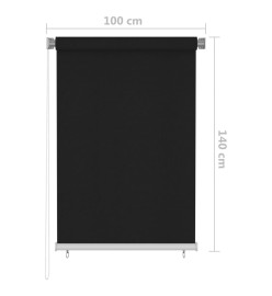 Store roulant d'extérieur 100x140 cm Noir