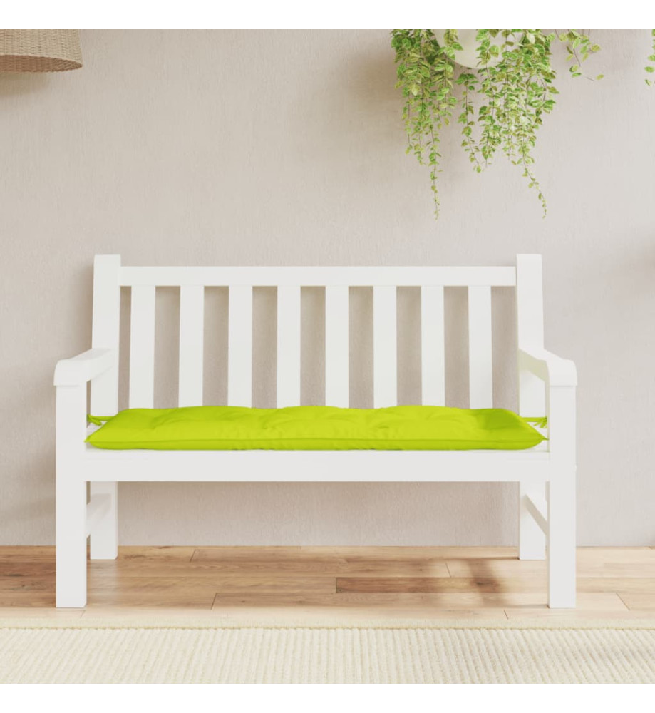 Coussin de banc de jardin vert brillant 120x50x7cm tissu oxford