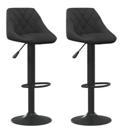 Tabourets de bar lot de 2 noir velours