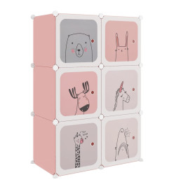 Armoire de rangement pour enfants avec 6 cubes Rose PP