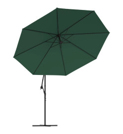 Parasol en porte-à-feux et poteau métallique 350 cm Vert