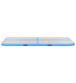 Tapis gonflable de gymnastique avec pompe 400x100x10cm PVC Bleu