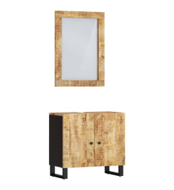 Ensemble de meubles salle de bain 2 pcs bois de manguier massif