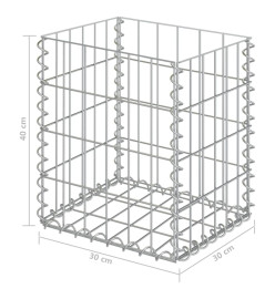 Paniers de gabion 2 pcs Acier galvanisé 30x30x40 cm