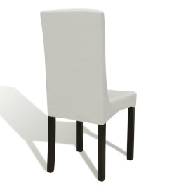 Housses de chaise élastiques droites 6 pcs Crème